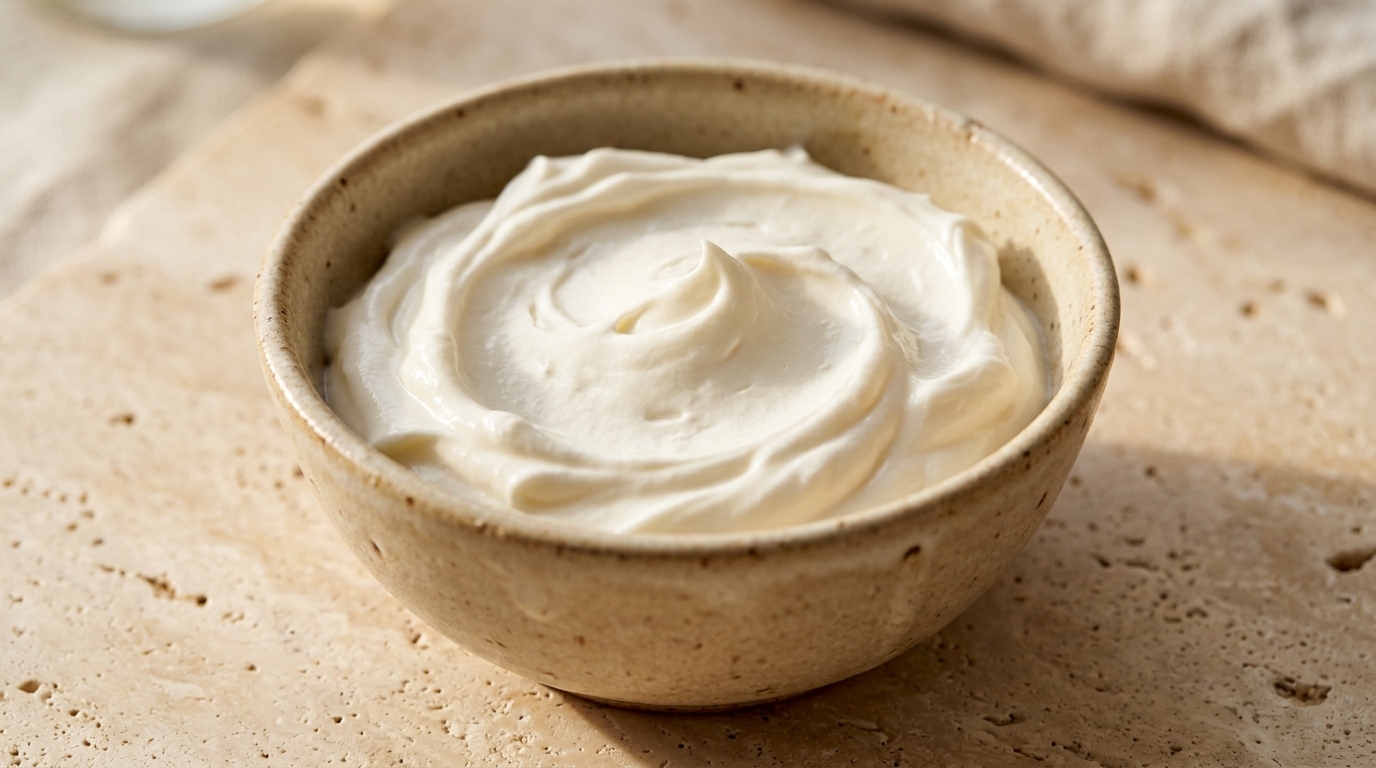 MÀNDATE luxury cream texture with dried botanicals